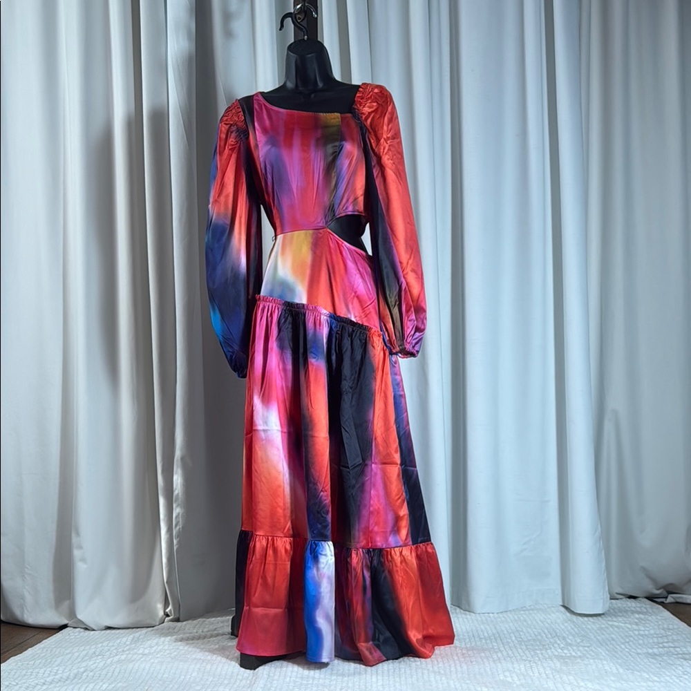 The Drop Women's Multi Print Asymmetrical Neckline Maxi Dress - Picture 5 of 13